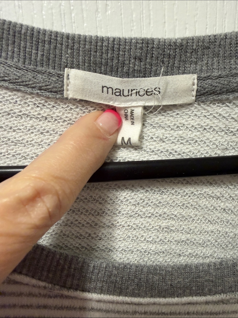 Maurices Gray & Pink Striped "Buckle Up Buttercup" Sweatshirt - Picture 2 of 3